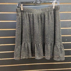 LOFT black and tan ruffle flounce skirt